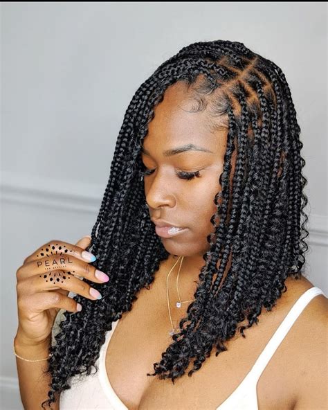 hairstyles with short box braids|pictures of short knotless braids.